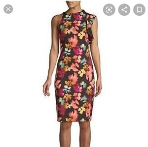 Asymmetrical floral dress